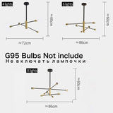 Ceiling Lights Nordic Black Chandeliers LED Lamp 4/6/8Light Home Lighting Indoor Pendant Ceiling Lamp for Bedroom Living Room