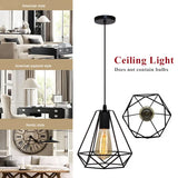 1Pcs LED Down Light Iron Flush Mount Retro Ceiling Down Light Diamond Pendant Lamp E27 White Walkway Kitchen Home Decor Fixture