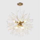 Crystal Dandelion Pendant Lamp Dining Table Home Decor Hanging Light Living Room Bedroom Restaurant Shop Droplight Chandelier