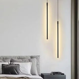 Modern LED Long Pendant Lights for Dining Room Bedroom Bedside Hanging Lamp Background Chandeliers Design Line Lighting Fixtures