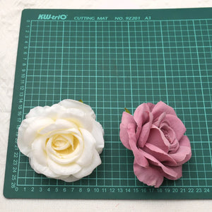 30pcs/Lot 9cm-10CM Large White Rose Artificial Silk Flower Heads DIY Wedding Decoration Wreath Scrapbooking Craft Fake Flowers