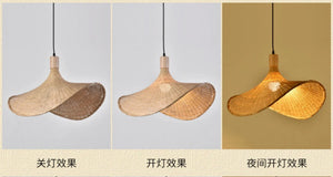 Bamboo Hanging Lamp Pendant Ceiling Light Rattan Wicker Lustre Hand Knit Braiding Suspended Home Dining люстра потолочная