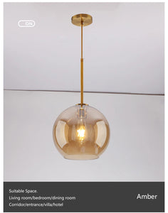 Nordic Glass Pendant Light glass Hanging Lamp Dining Room Chandelier Living Room Bedroom Cafe Study LED Lamps Room Decor Lustre