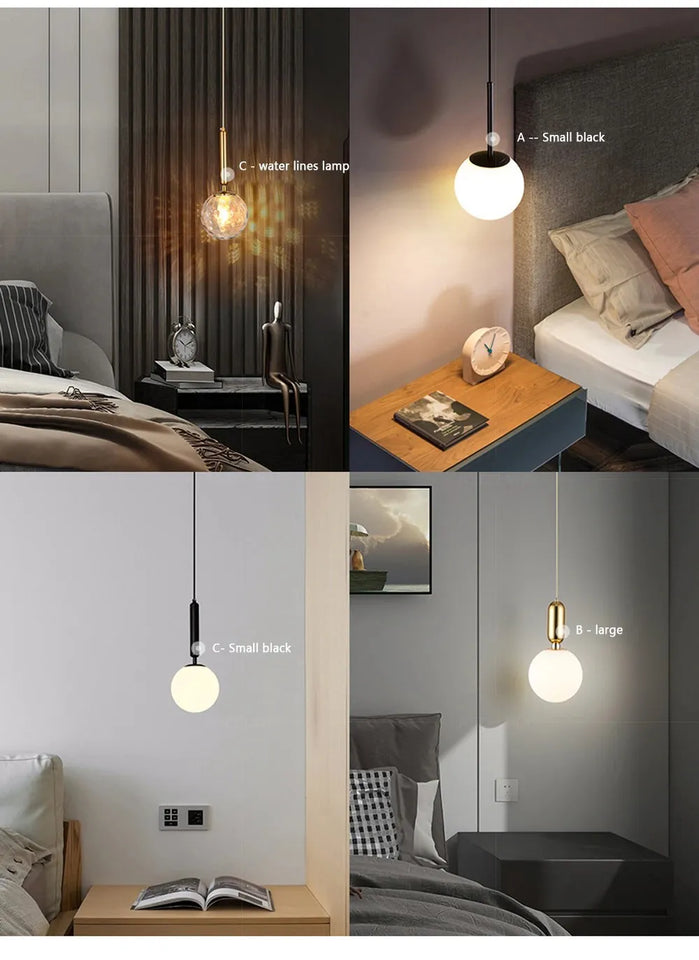 Modern Luxurious LED Pendant Light Gold Ball Lampshade Hanging Lustre Fixture For Dining Living Room Bedroom Decoration Lighting