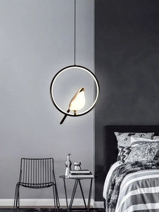 Nordic Magpie Bird LED Cord Pendant Lamps for Bedside Bedroom Indoor Black Silver Hanging Lights Chandelier Lamp Home AC85-265V