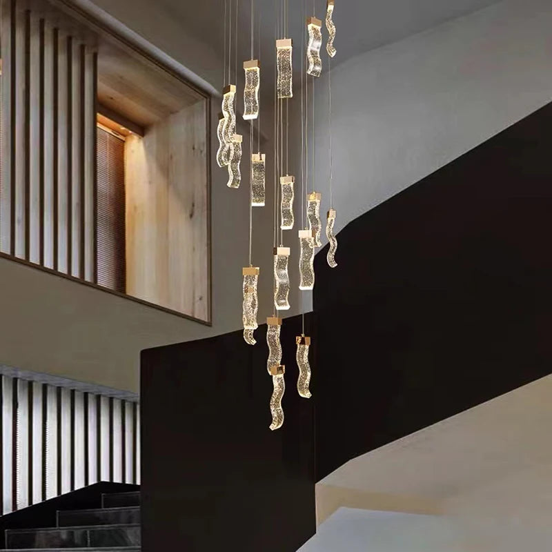 Modern home decoration crystal chandelier, stair Pendant lamp, living room Pendant lights, interior lighting