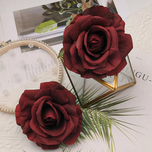 30pcs/12CM Big White Rose Artificial Silk Flower Heads DIY Scrapbooking Wedding Home Party Cake Decoration Fake Flowers Wreath