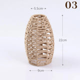 1PC Hand Weave Lampshade Rattan Hanging Lamp Shade Cafe Hotel Light Cover Ceiling Pendant Fixture For Home Restaurant Decors