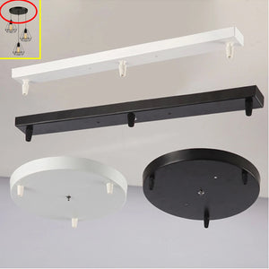 DIY Ceiling mounted Base Canopy Plate 3 Heads Chandeliers pendant Light hanging Lighting ceiling Accessories Black White