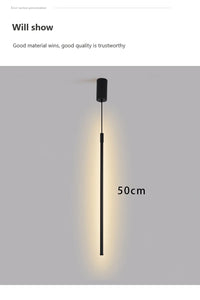 Modern LED Long Pendant Lights for Dining Room Bedroom Bedside Hanging Lamp Background Chandeliers Design Line Lighting Fixtures