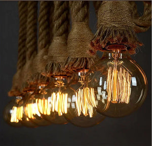 New Vintage Retro Hemp Rope Lamps Bases Home Chandeliers LED Lights Base AC220V Lamps Holder for Ceiling Lights Home Restaurant