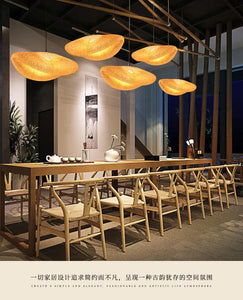 Bamboo Hand Weaving Pendant Light 40cm Hanging LED Ceiling Lamp Chandelier Fixture Rattan Hand Craft Woven Home Bedroom Decor