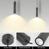 Modern Pendant Lamp Ceiling Chandelier Lights LED Cylindrical Long Tube Lamps Downlight Bar Dining Room Kitchen Decor Lighting