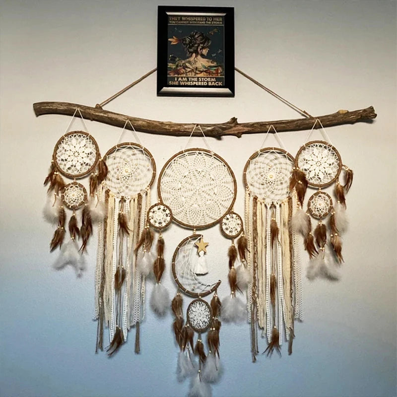 5pcs/set Dream Catchers Boho Home Decor Macrame Dream catchers Wall Hangings Moon Ramadan Baby Nordic Room Kids Nursery Ornament