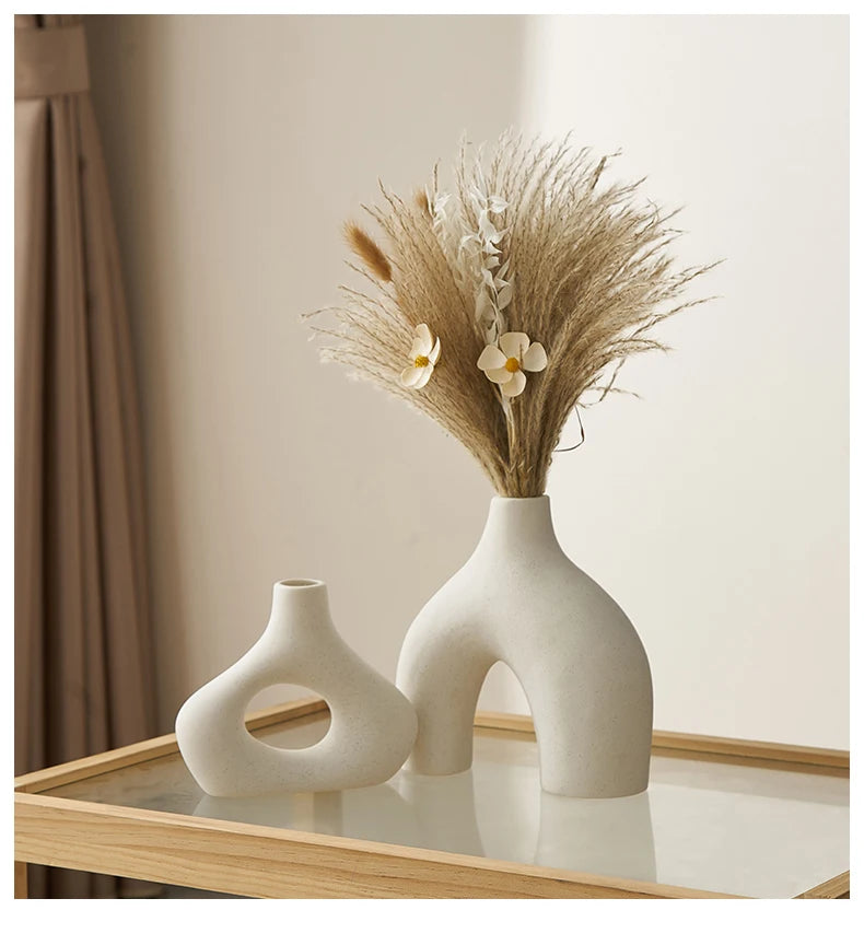 Flower Vases Home Decor Nordic Ceramic Vase Home Decoration Accessories Office Bookshelf Decorative Flower Vase Design Original