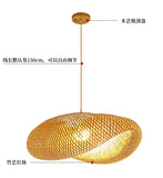 Bamboo Chandelier Pendant Lamp Hanging Wood Ceiling Light Decor LED Chinese Hand Kitted Handmade Lighting for Home Living Room