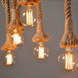 New Vintage Retro Hemp Rope Lamps Bases Home Chandeliers LED Lights Base AC220V Lamps Holder for Ceiling Lights Home Restaurant