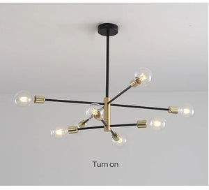 Ceiling Lights Nordic Black Chandeliers LED Lamp 4/6/8Light Home Lighting Indoor Pendant Ceiling Lamp for Bedroom Living Room