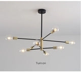 Ceiling Lights Nordic Black Chandeliers LED Lamp 4/6/8Light Home Lighting Indoor Pendant Ceiling Lamp for Bedroom Living Room