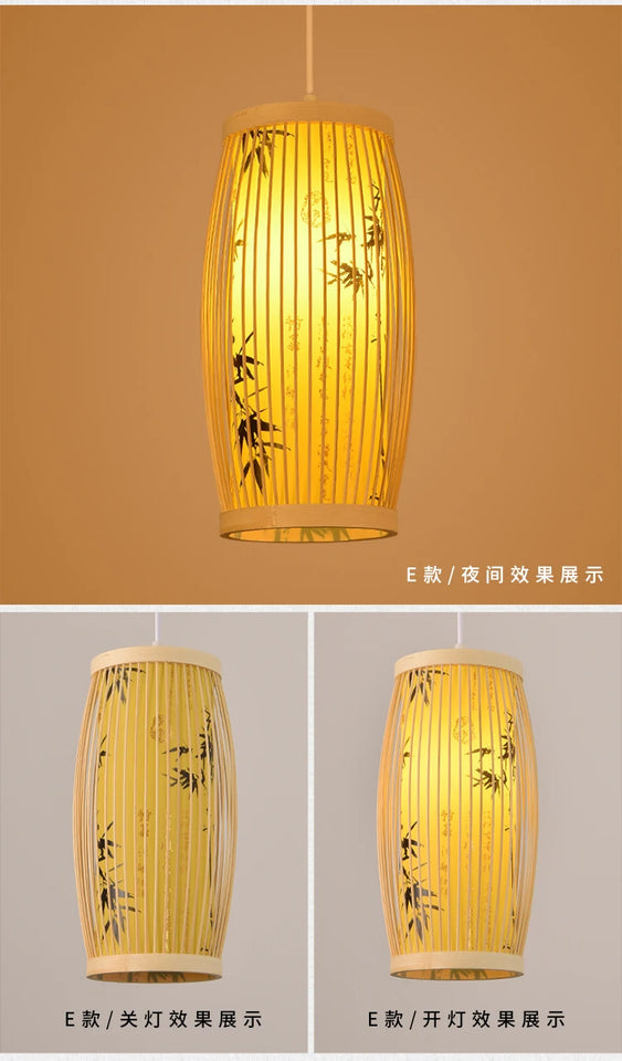 Bamboo Pendant Lamp Chandelier Chinese Style Tea Room Hotel Living Room Restaurant Bamboo Lamp Home Decor Lighting Fixtures Hot