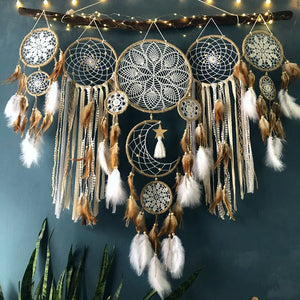 5pcs/set Dream Catchers Boho Home Decor Macrame Dream catchers Wall Hangings Moon Ramadan Baby Nordic Room Kids Nursery Ornament