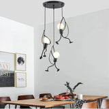 Pendant Lights Nordic Little Iron Man Hanging Lamp Retro Loft Lighting for Children's Room Kitchen Restaurant Coffee Bar Home