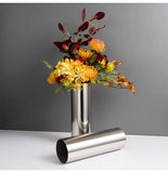 9x28Hcm SUS304 Stainless Steel Vase Decorative Centerpiece For Home or Wedding (Silver)