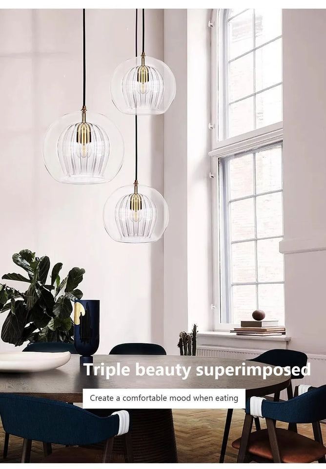 Nordic Glass Pendant Light LED glass Hanging Lamp For Dining Room Living Room Coffee Shope Home Indoor Decor Lighting Fixtures