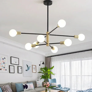 Ceiling Lights Nordic Black Chandeliers LED Lamp 4/6/8Light Home Lighting Indoor Pendant Ceiling Lamp for Bedroom Living Room