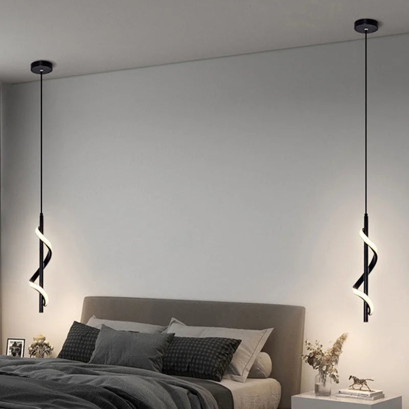 Lustre Bedside Rotating Chandelier Pendant Lights Lampara Colgante Techo Luminaire Suspendu Quarto Casal Chambre Kroonluchters