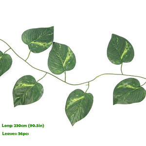 240cm Leaf Vine Artificial Hanging Plants Liana Silk Fake Ivy Leaves For Wall Green Garland Decoration Home Decor Party Vines