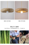 Bamboo Hand Weaving Pendant Light 40cm Hanging LED Ceiling Lamp Chandelier Fixture Rattan Hand Craft Woven Home Bedroom Decor