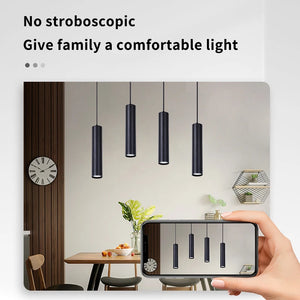 Modern Pendant Lamp Ceiling Chandelier Lights LED Cylindrical Long Tube Lamps Downlight Bar Dining Room Kitchen Decor Lighting