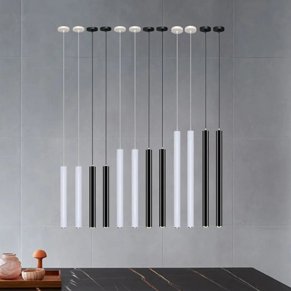 Led Ceiling Chandelier Pendant Light Long Tube Hanging Lamp Home Decor Interior Room Kitchen Light Dining Room Shop Decoration