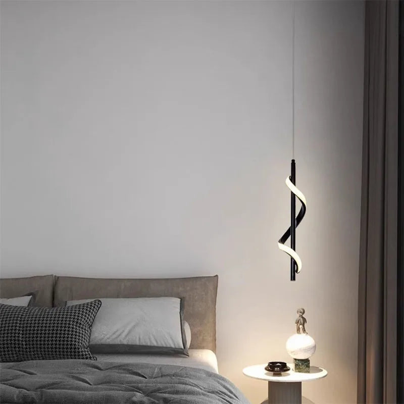 Lustre Bedside Rotating Chandelier Pendant Lights Lampara Colgante Techo Luminaire Suspendu Quarto Casal Chambre Kroonluchters