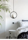 Black Pendant Lighting for Bedroom Bedside Shop Restaurant Decoration Hanging Lamp Modern Ceiling Chandelier Hotel Glass Ball