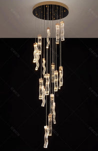 Modern home decoration crystal chandelier, stair Pendant lamp, living room Pendant lights, interior lighting