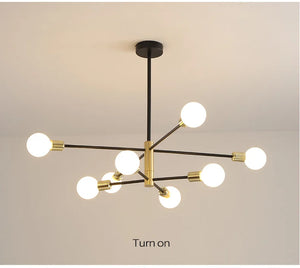 Ceiling Lights Nordic Black Chandeliers LED Lamp 4/6/8Light Home Lighting Indoor Pendant Ceiling Lamp for Bedroom Living Room