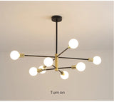 Ceiling Lights Nordic Black Chandeliers LED Lamp 4/6/8Light Home Lighting Indoor Pendant Ceiling Lamp for Bedroom Living Room