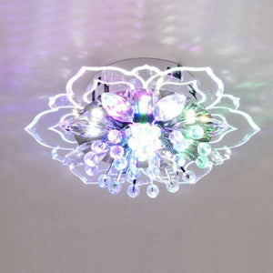 Modern Light Flower Shape Ceiling Crystal Chandelier Bedroom Living Room Interior Hallway Kitchen LED  Lighting