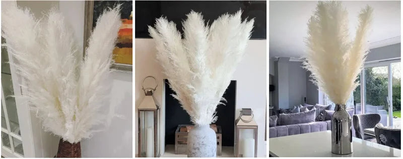 120cm Artificial Pampas Grass Bouquet Pampas Grass Long Dry Plant Decorative Wedding Home Room Christmas Decor Natural Flower