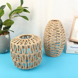 1PC Hand Weave Lampshade Rattan Hanging Lamp Shade Cafe Hotel Light Cover Ceiling Pendant Fixture For Home Restaurant Decors