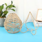 1PC Hand Weave Lampshade Rattan Hanging Lamp Shade Cafe Hotel Light Cover Ceiling Pendant Fixture For Home Restaurant Decors