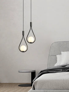 Black Pendant Lighting for Bedroom Bedside Shop Restaurant Decoration Hanging Lamp Modern Ceiling Chandelier Hotel Glass Ball