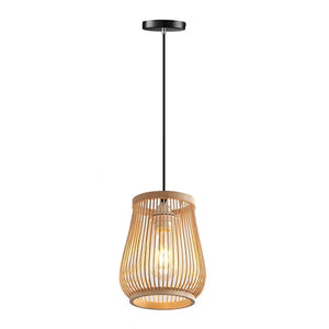 Chinese Rattan Wicker Pendant Lamp Lustre Bamboo Wood Chandelier Ceiling Light Handmade E27 for Home Living Ding Bed Room Decor