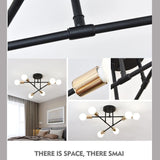 Ceiling Lights Nordic Black Chandeliers LED Lamp 4/6/8Light Home Lighting Indoor Pendant Ceiling Lamp for Bedroom Living Room