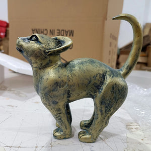 Cat Resin Figurine Bronze Lawn Porch Yard Home Garden Outdoor Sculpture Statue Decoration Home Office Ornament