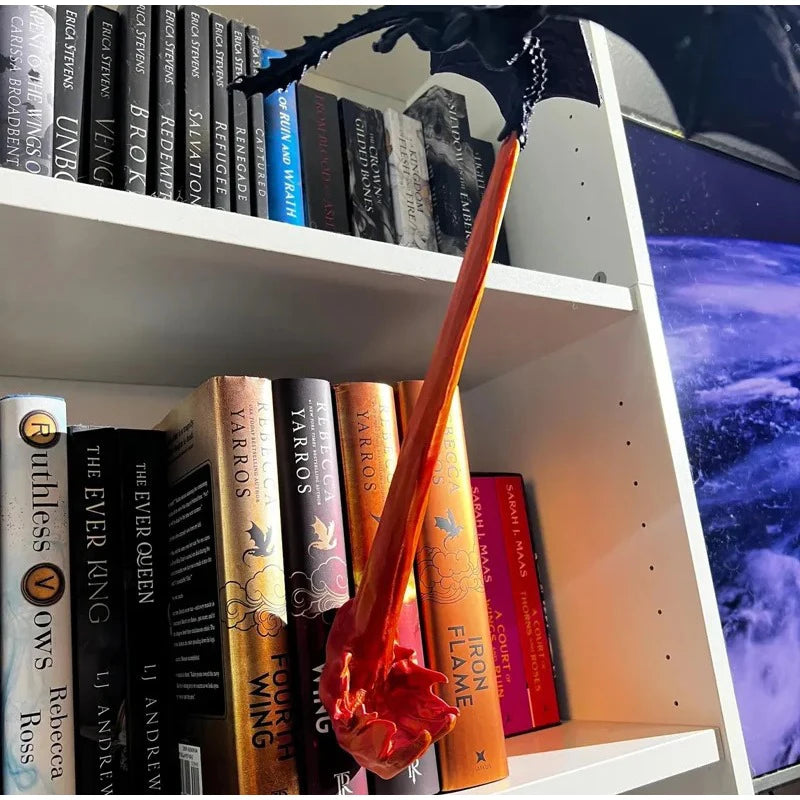 Dragon Flame Book Nook Decoration Creative Funny Spray Fire Dragon Bookshelf Ornament Halloween Birthday Gift Home Decoration