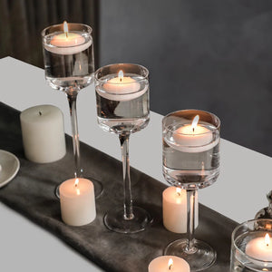 3PCS Glass Candle Holders Set Tealight Candle Holder for Home Wedding Table Centerpieces Crystal Holder Dinner Table Setting