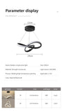 LED Line Pendant Light Modern 24/30cm Aluminium Hanging Lamps For Entrance Living Room Restaurant Indoor Illumination Fixtures